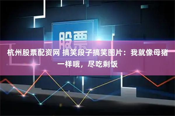杭州股票配资网 搞笑段子搞笑图片：我就像母猪一样哦，尽吃剩饭